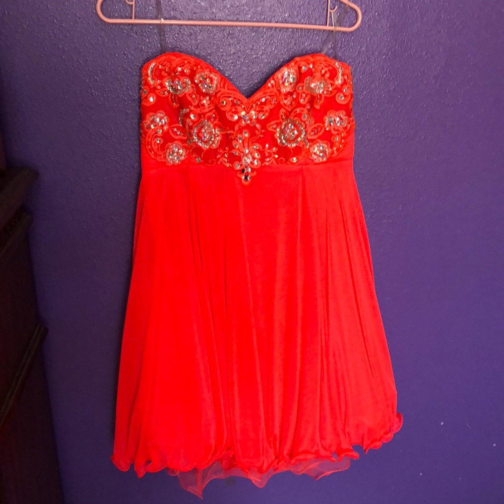 Homecoming/Prom Bright Coral Dress
